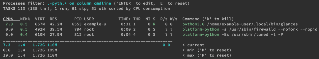 glances filtering processes based on command names matching filter glances filtering processes based on command names matching filter