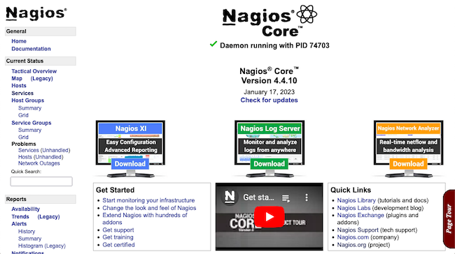 Nagios monitoring dashboard Nagios monitoring dashboard